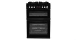 Beko KDG653K 60cm Double Oven Gas Cooker in Black  with LED Timer & Clock
